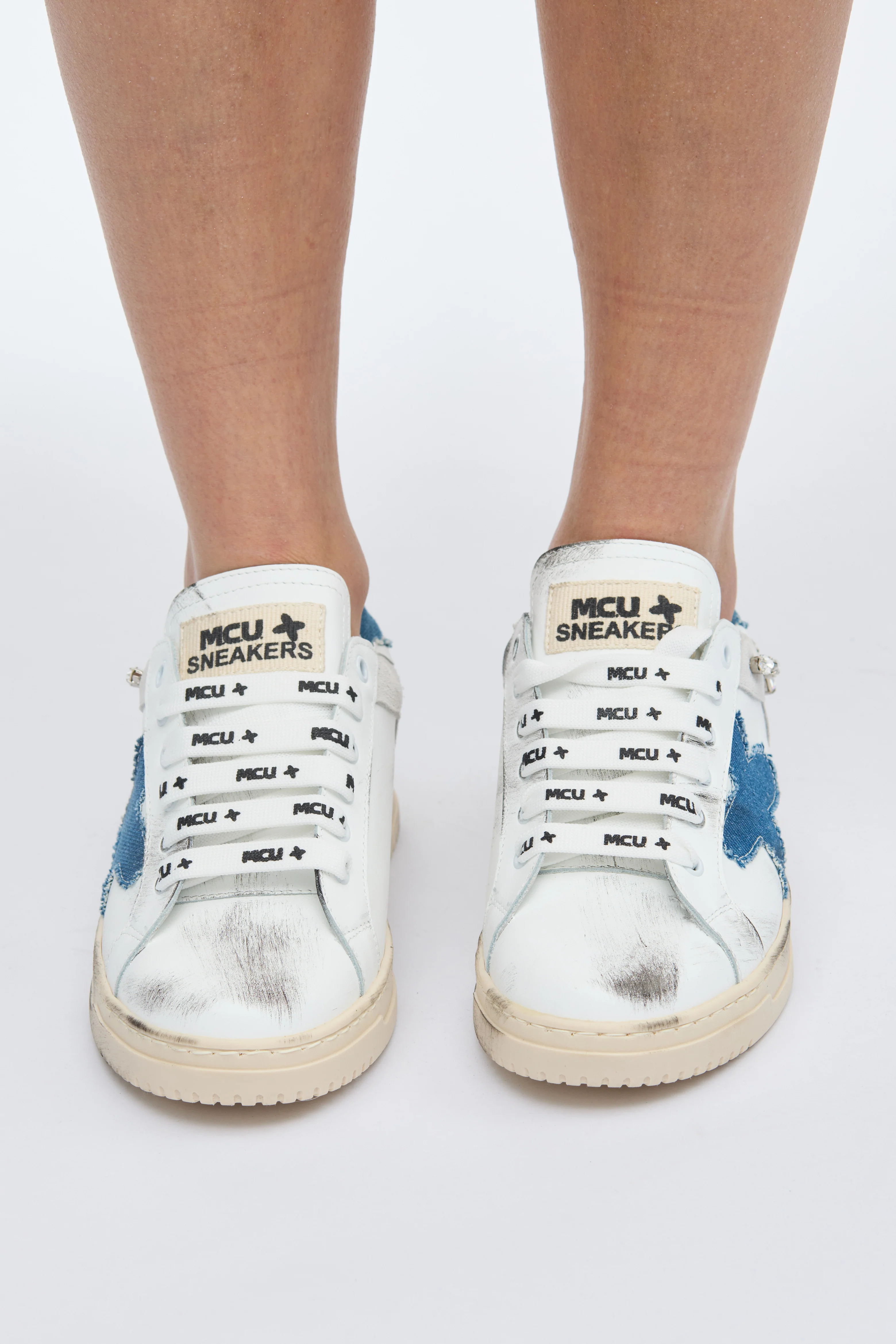 MCU Women Blue low-top Sneakers Swarovski Stones - Image 3
