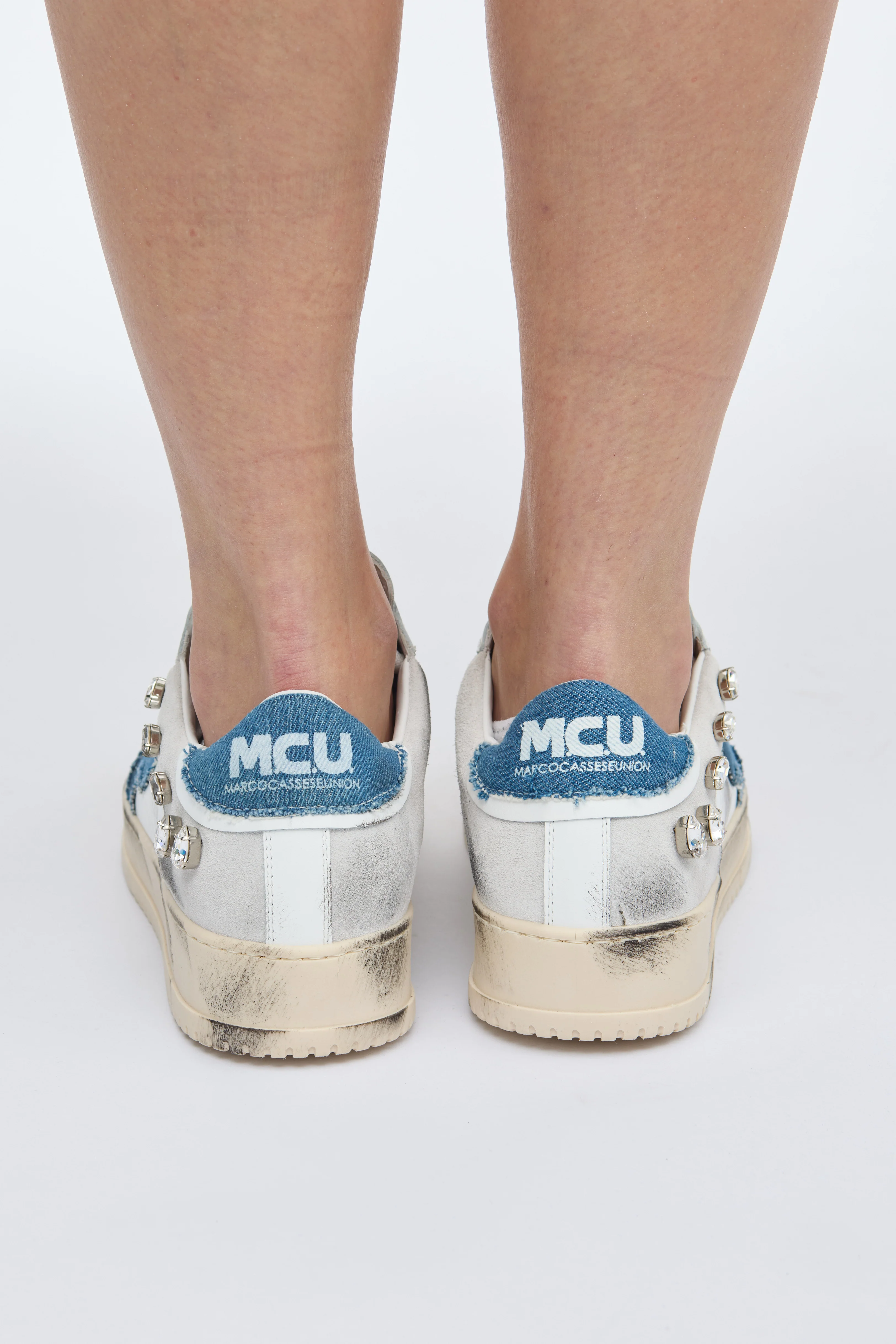 MCU Women Blue low-top Sneakers Swarovski Stones - Image 4