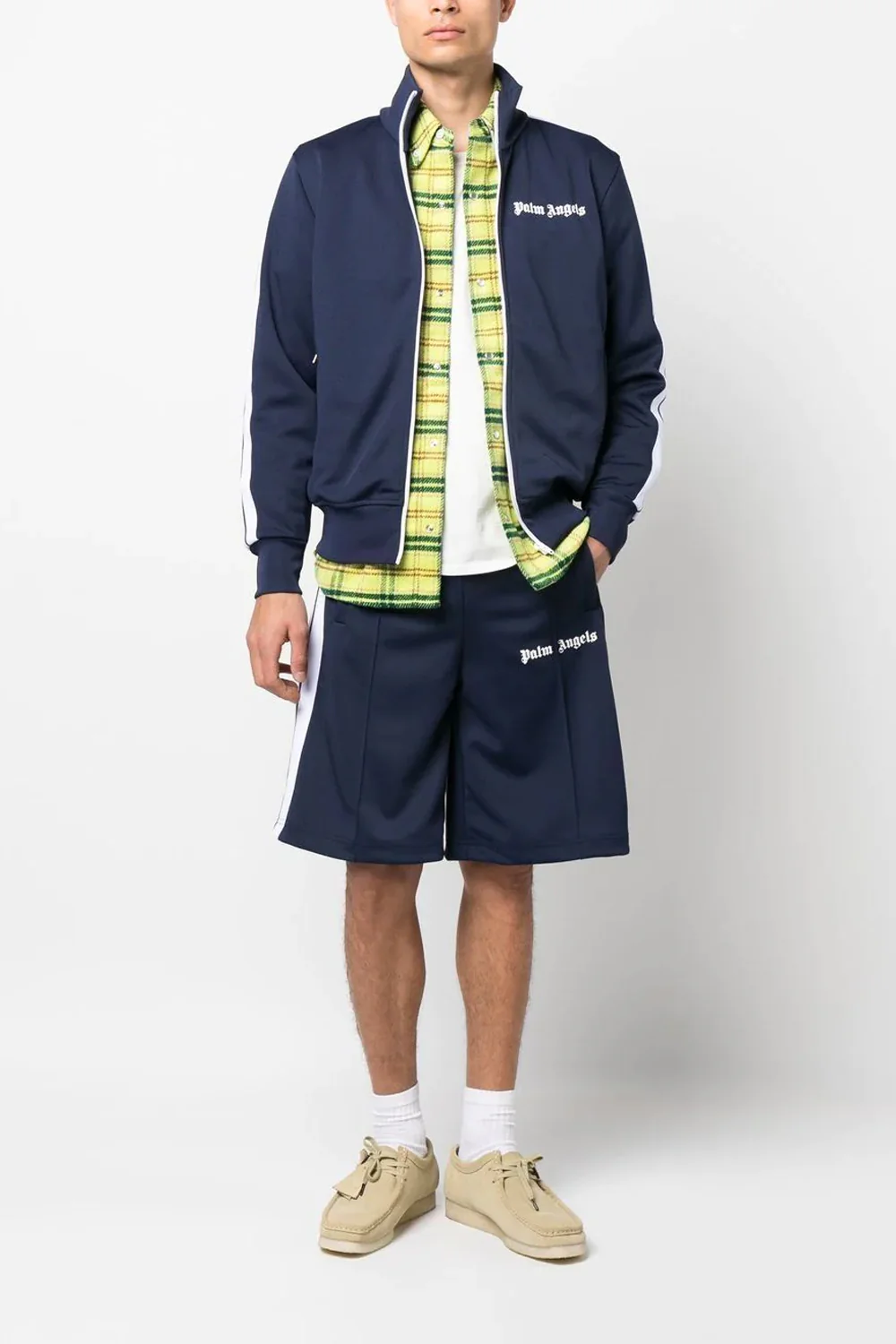 Palm Angels Classic side-stripe zipped jacket blue navy - Image 4
