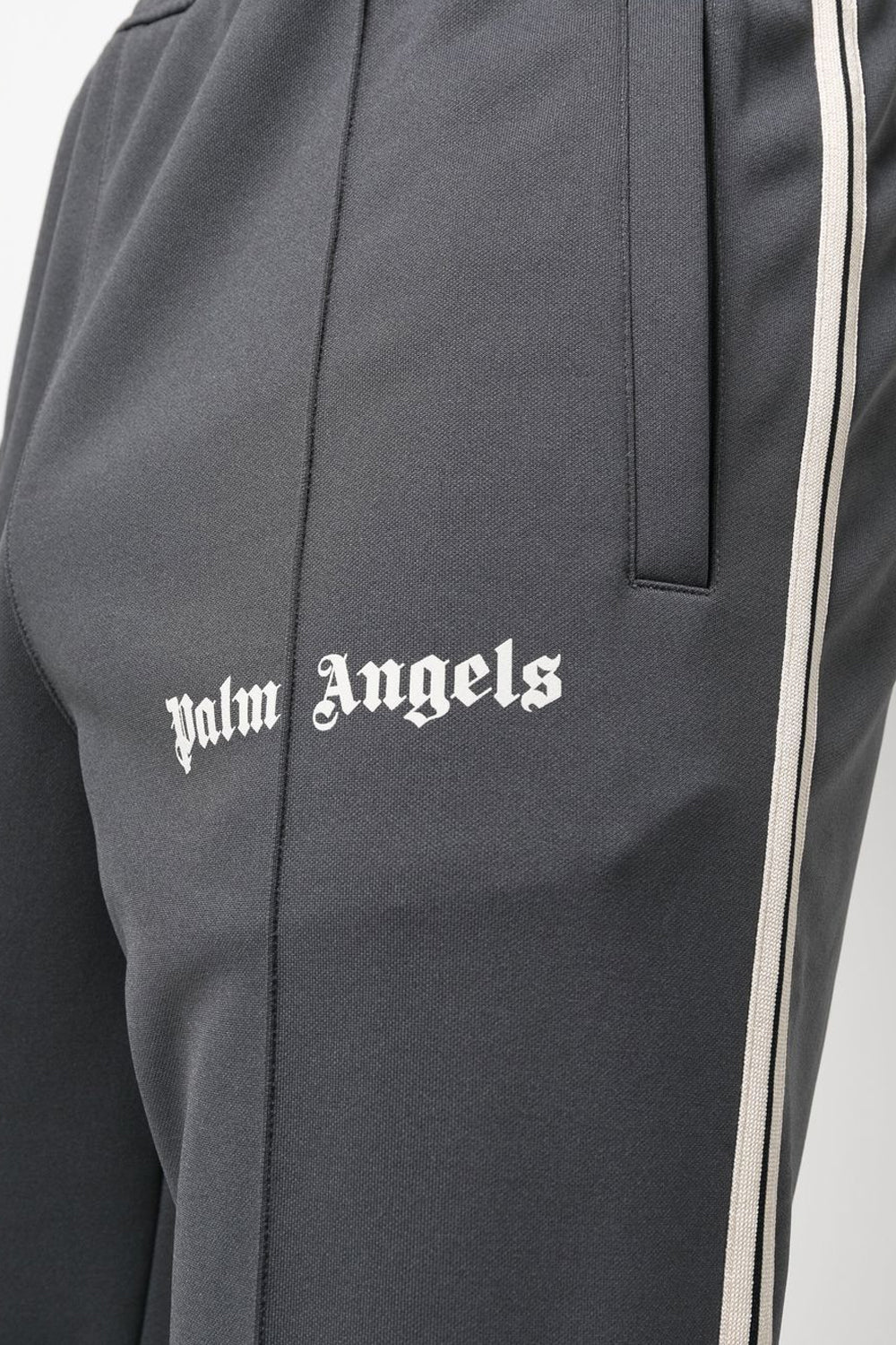 Palm Angels logo-print slim track pants dark grey - Image 4