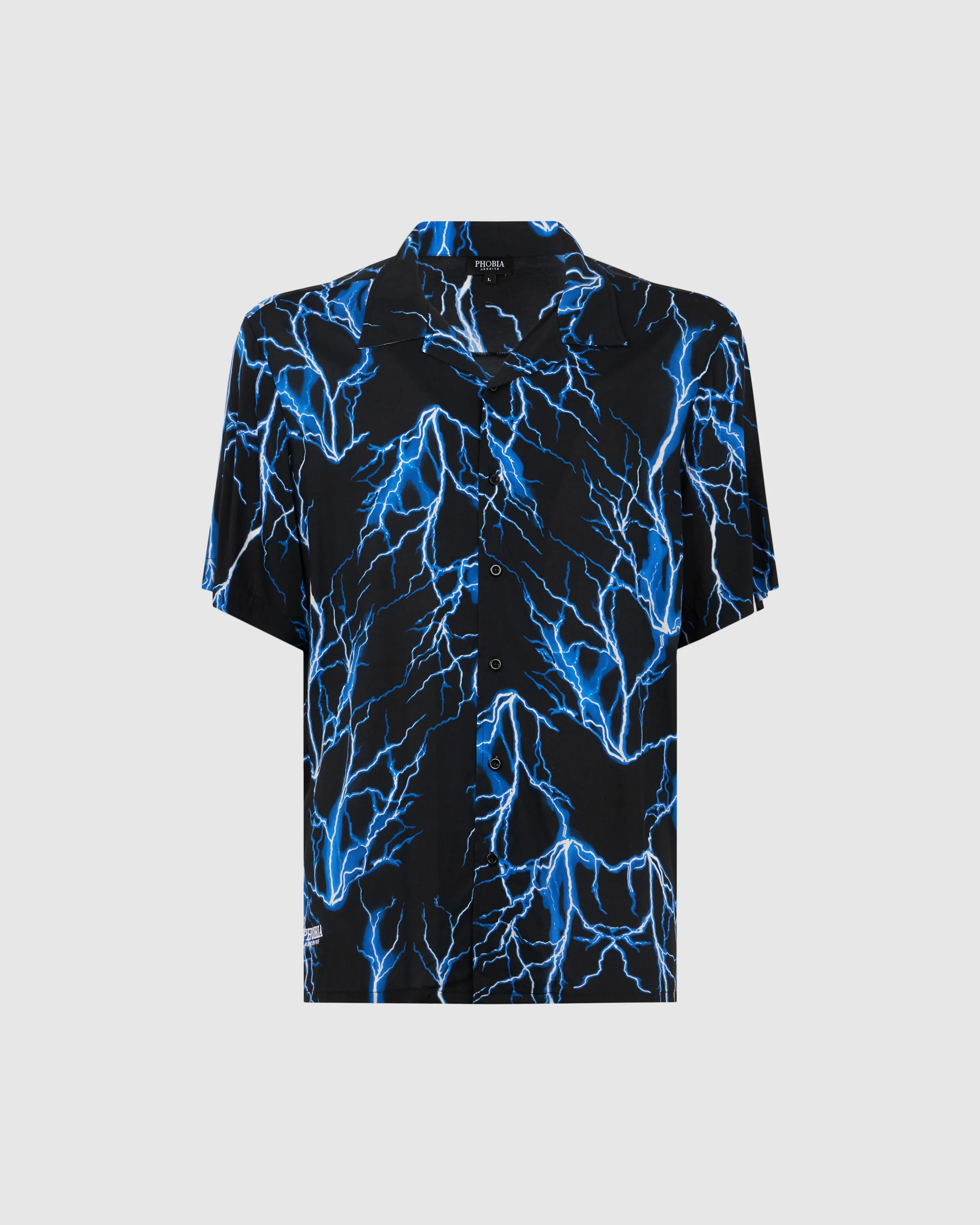 PHOBIA BLACK SHIRT WITH BLUE LIGHTNING