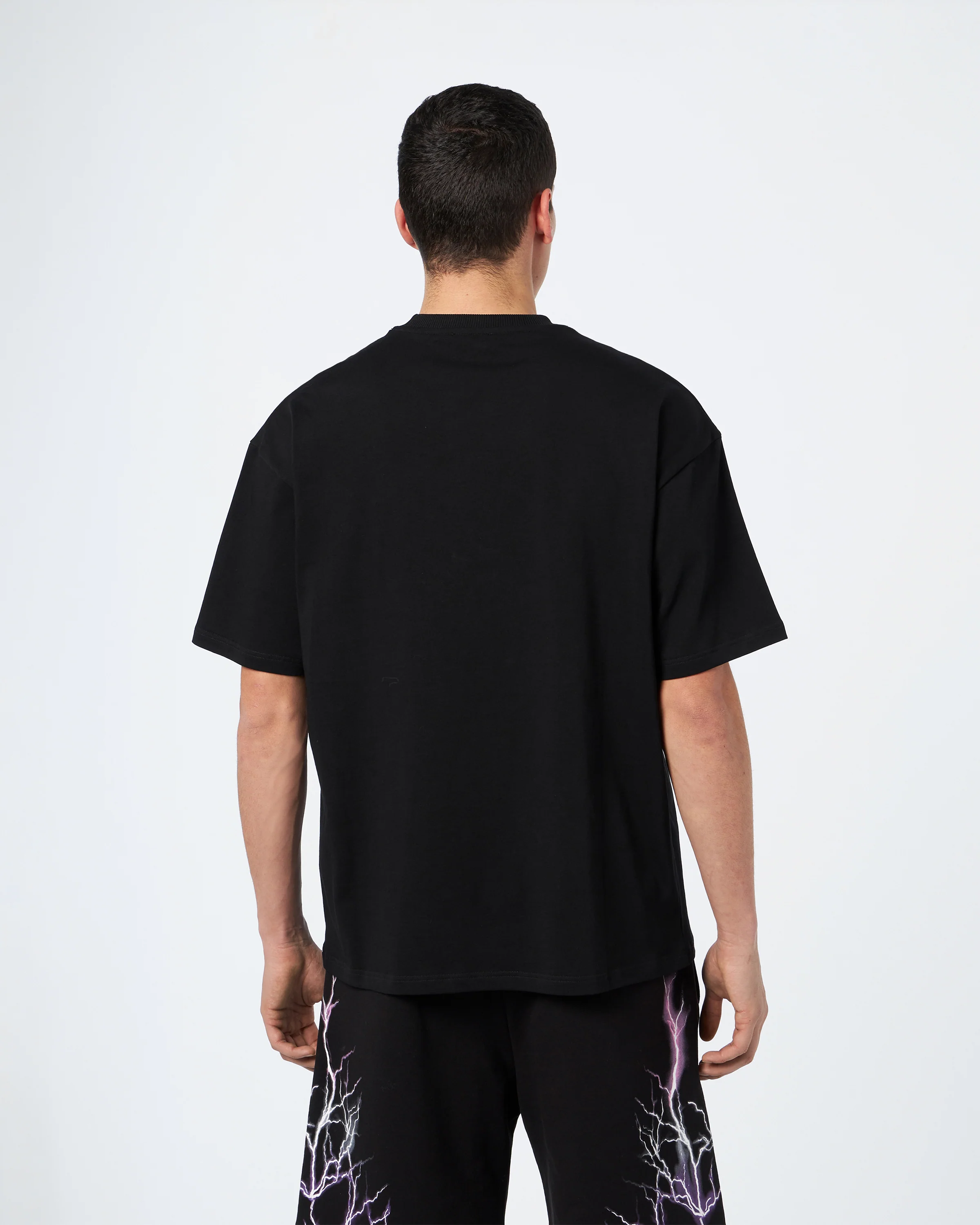 PHOBIA BLACK T-SHIRT WITH ORANGE EMBROIDERY LIGHTNING - Image 4