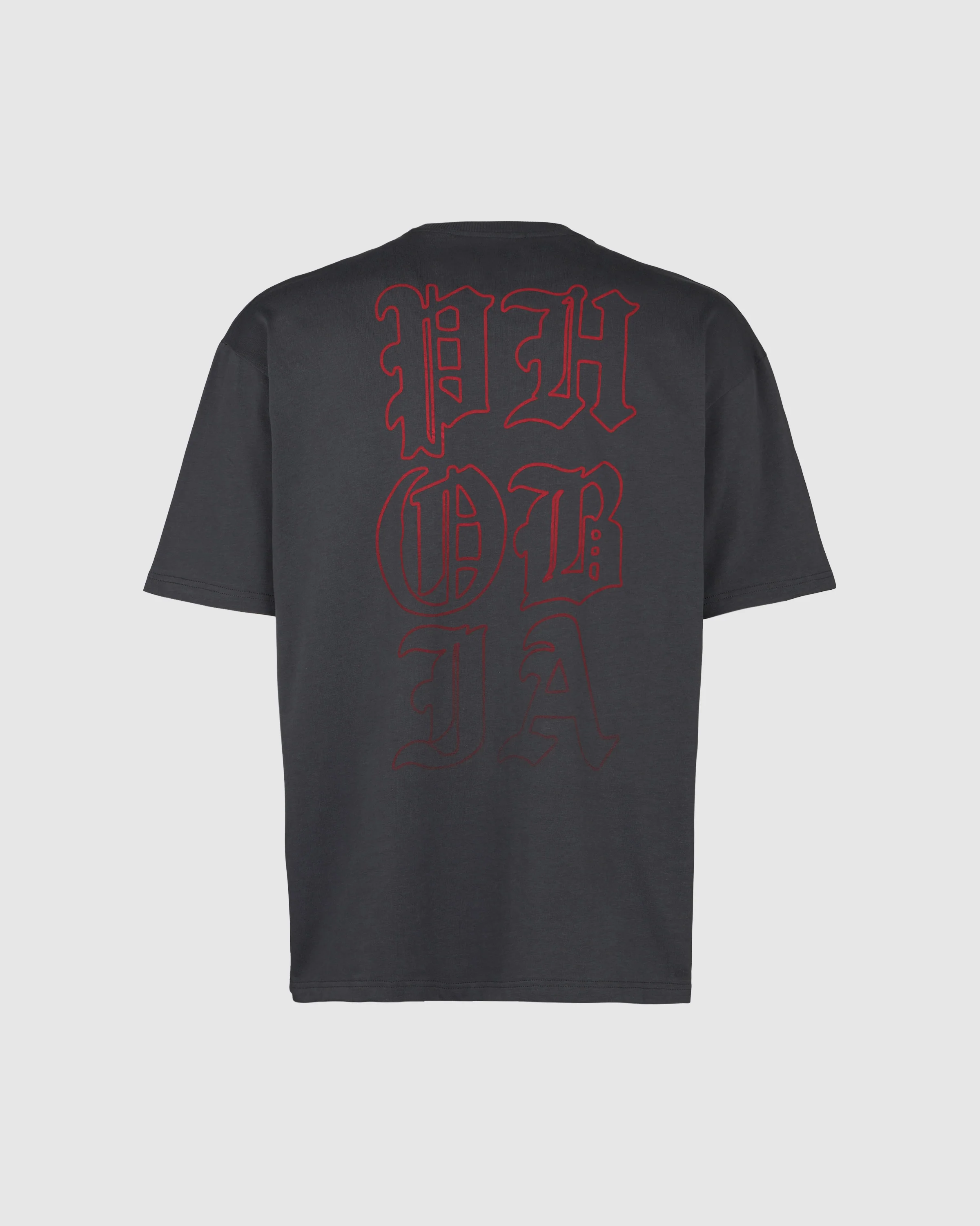 PHOBIA GREY T-SHIRT WITH RED MOUTH PRINT4 - Image 2