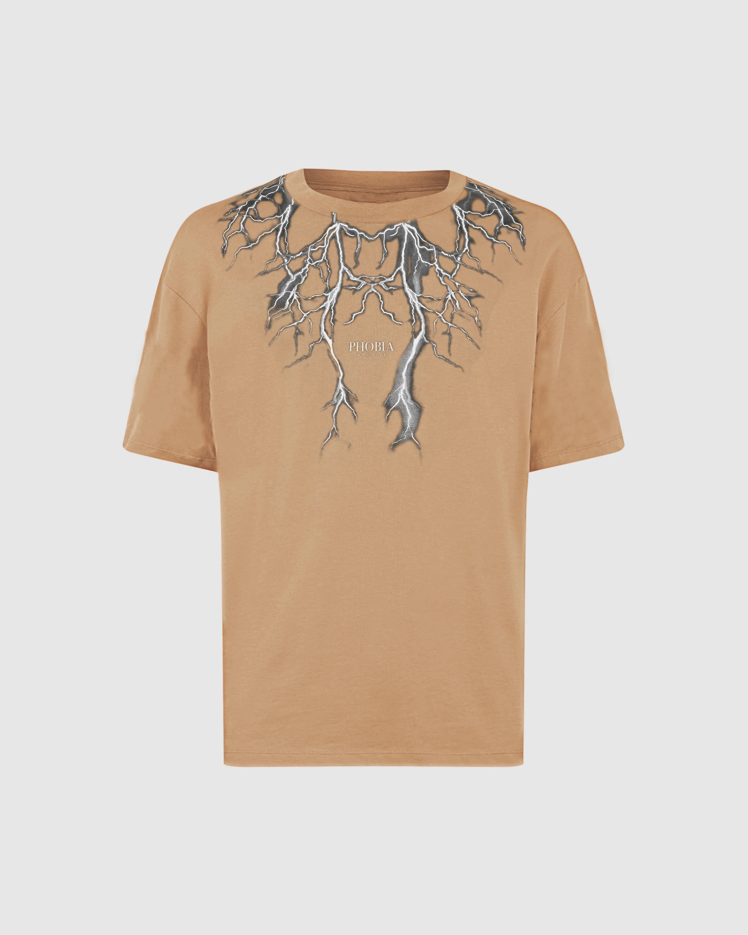 PHOBIA ORANGE T-SHIRT WITH GREY LIGHTNING