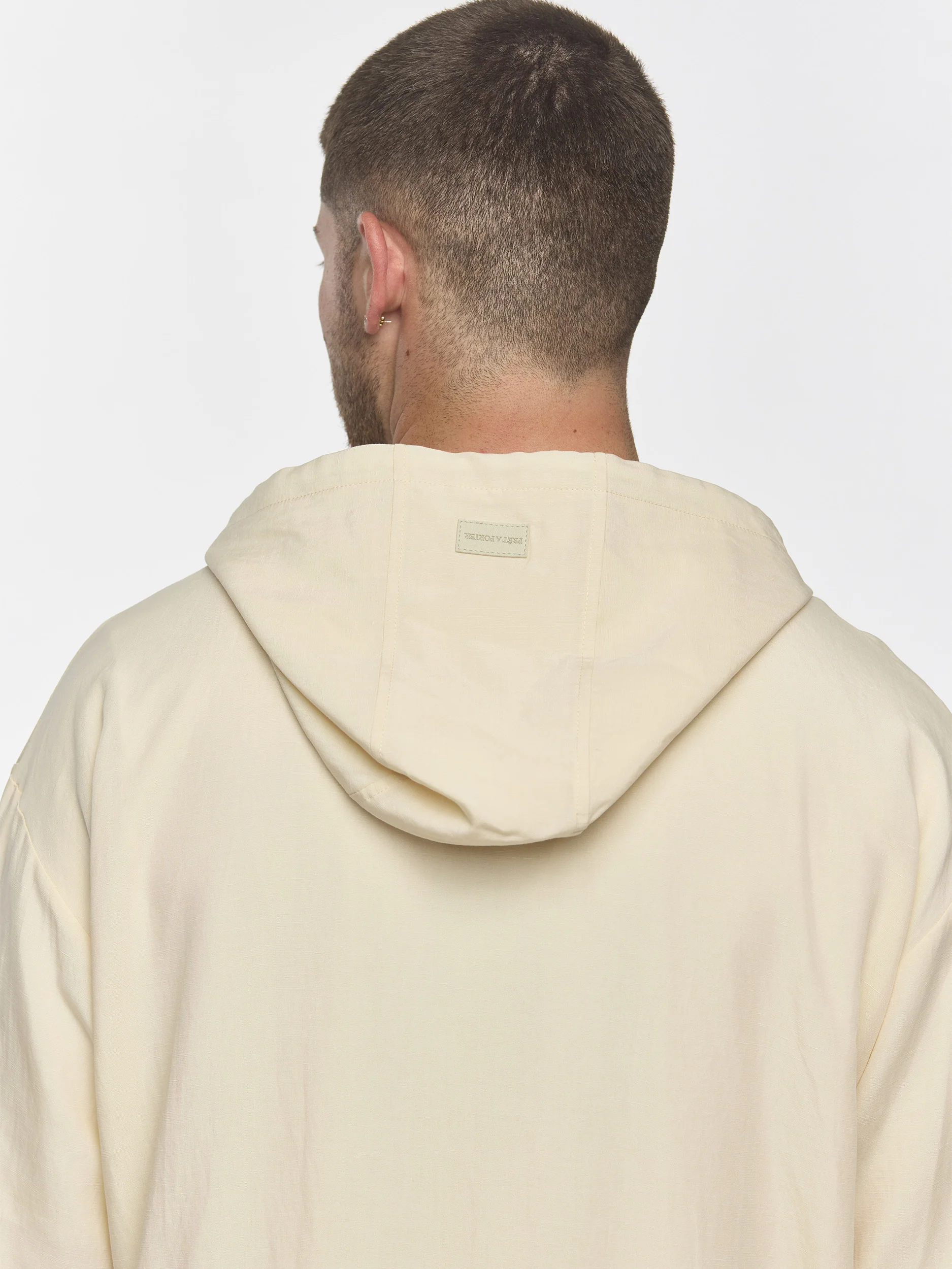 Prêt A Porter Linen Zipper Hoodie Cream - Image 6