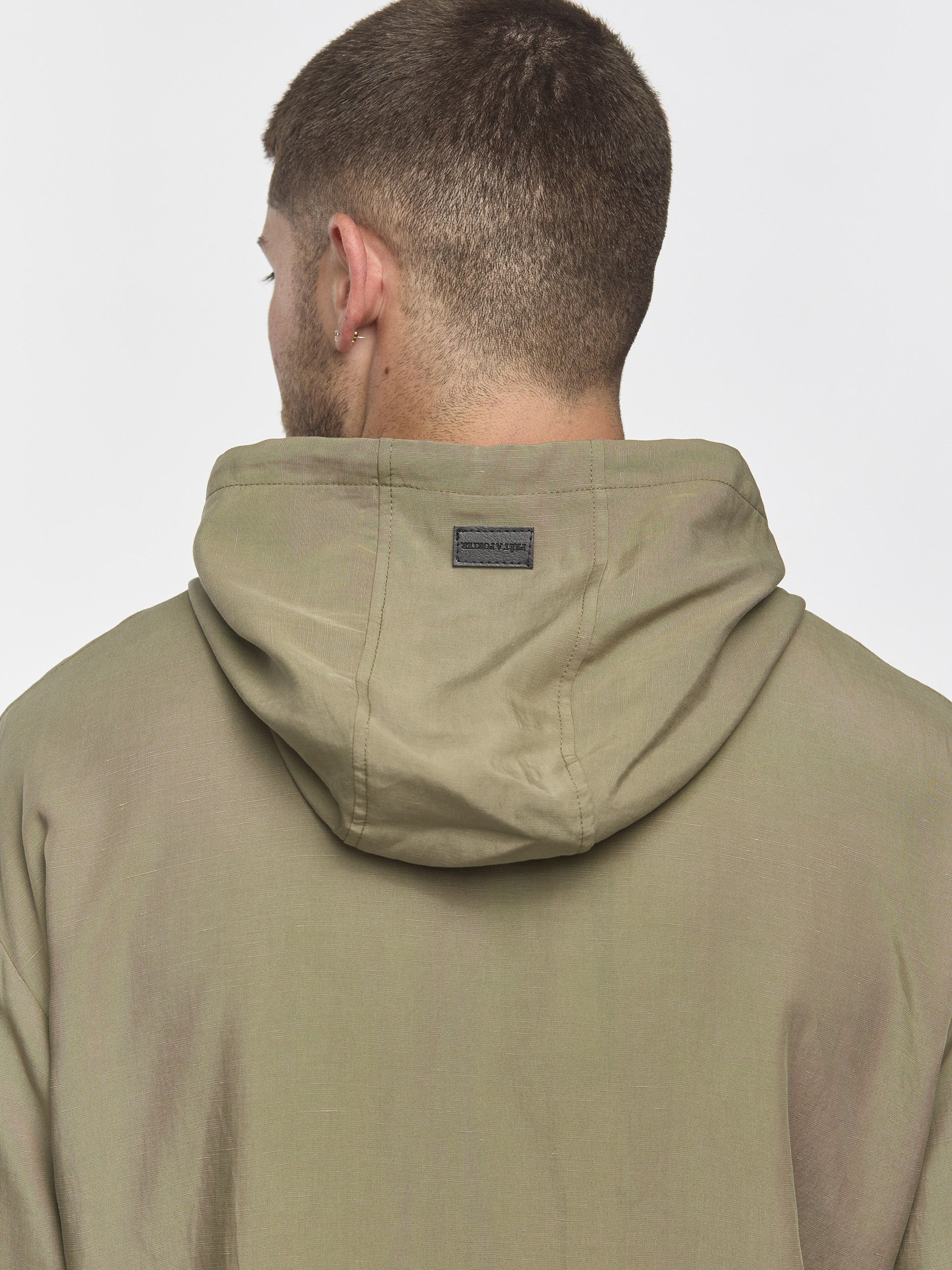 Prêt A Porter Linen Zipper Hoodie Green - Image 6