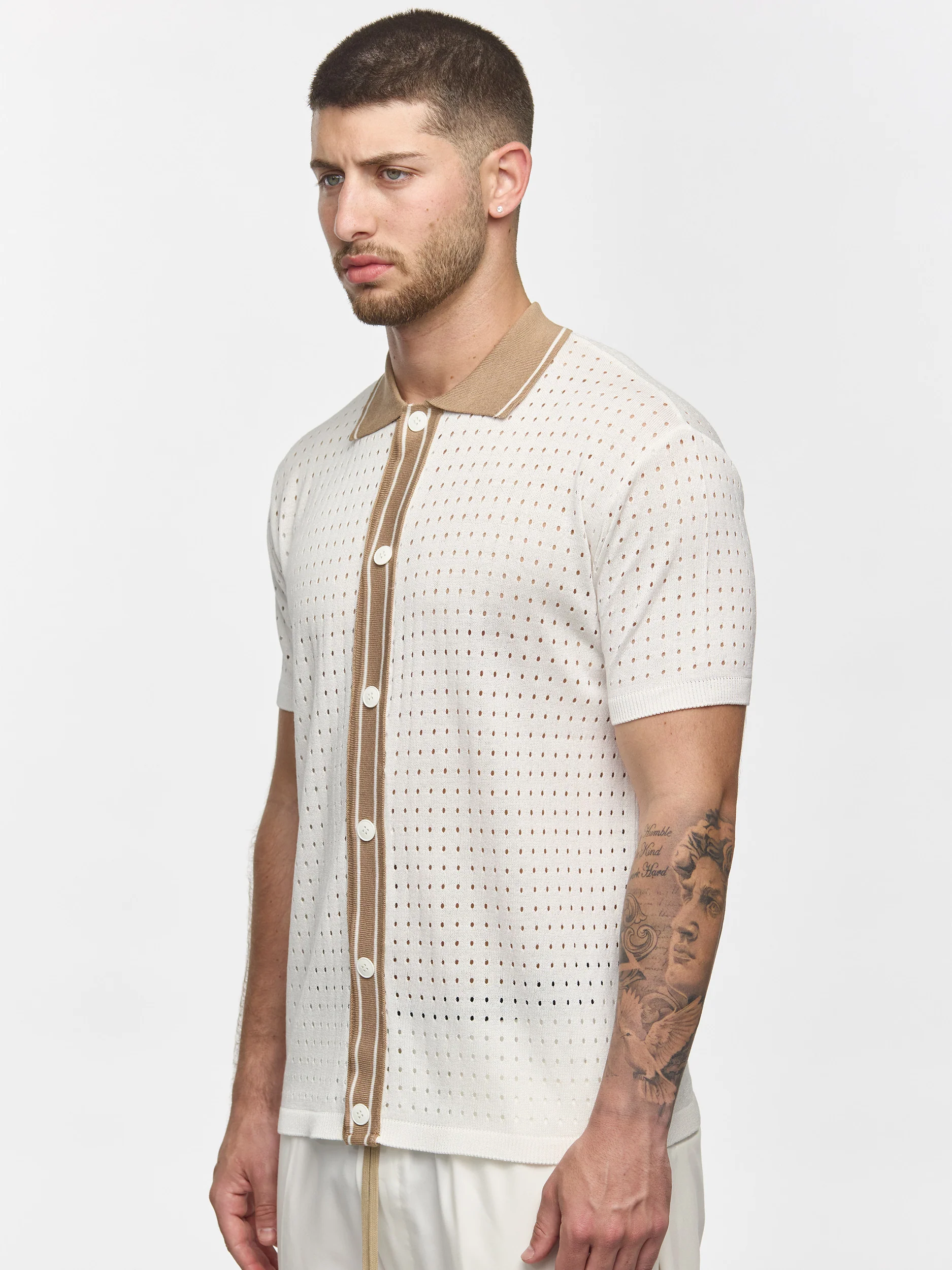 Prêt A Porter Short Sleeves Shirt White/Brown - Image 3