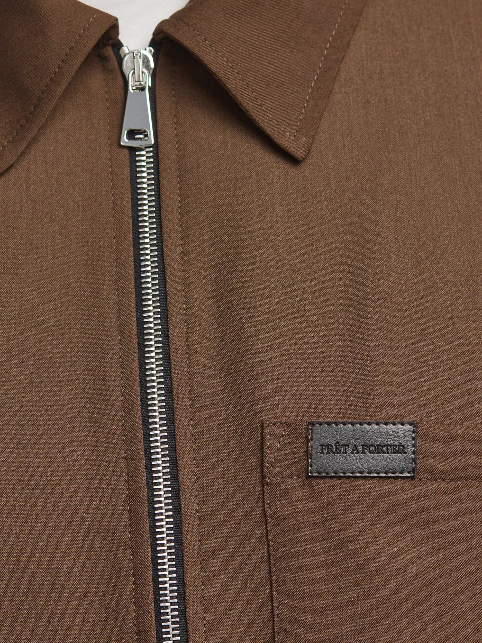 Prêt A Porter Zipper Jacket with Pocket Brown - Image 6
