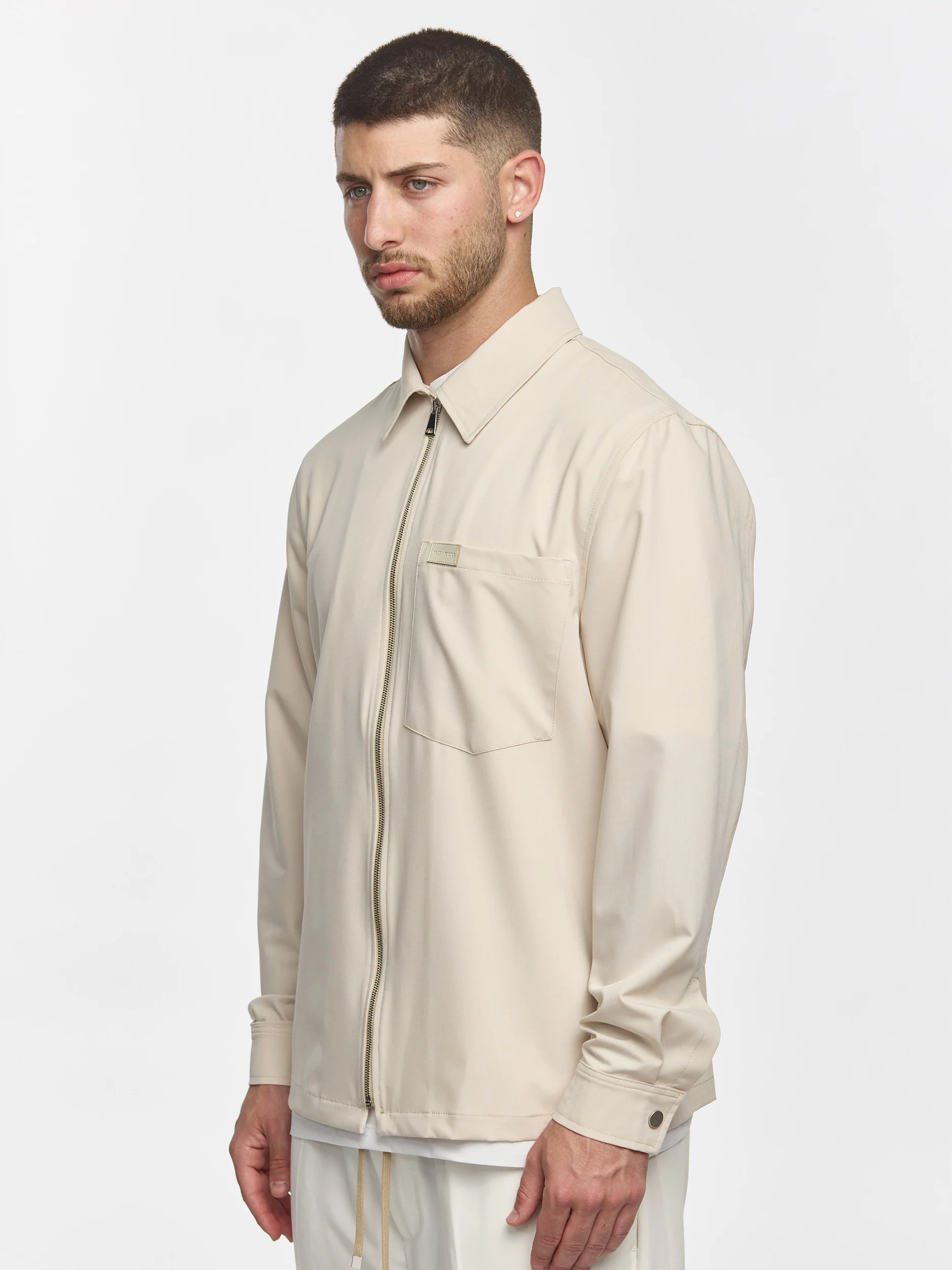 Prêt A Porter Zipper Jacket with Pocket Cream - Image 3