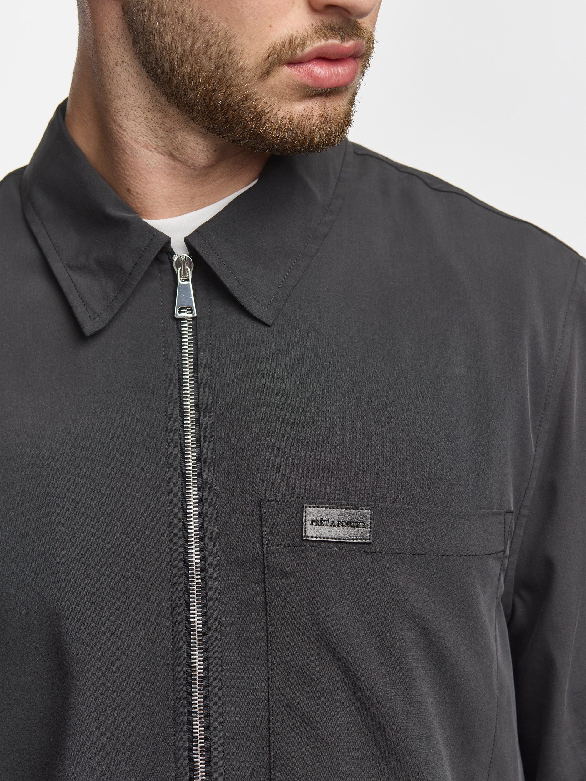 Prêt A Porter Zipper Jacket with Pocket Dark Grey - Image 6
