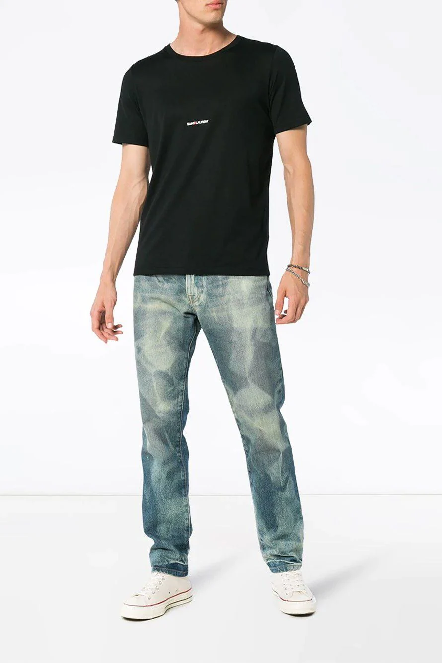 Saint Laurent Small Logo Print T-Shirt - Image 2