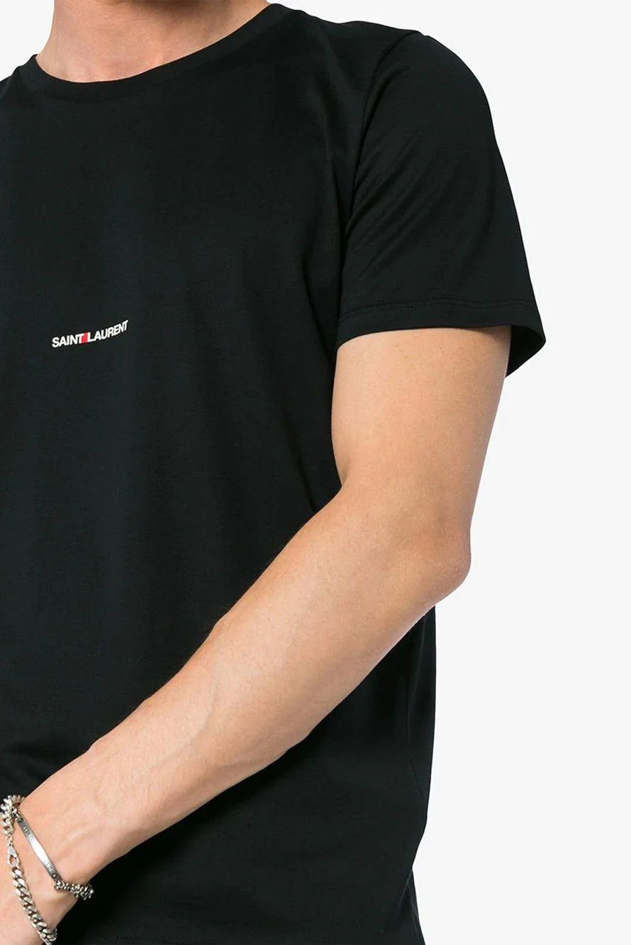 Saint Laurent Small Logo Print T-Shirt - Image 3