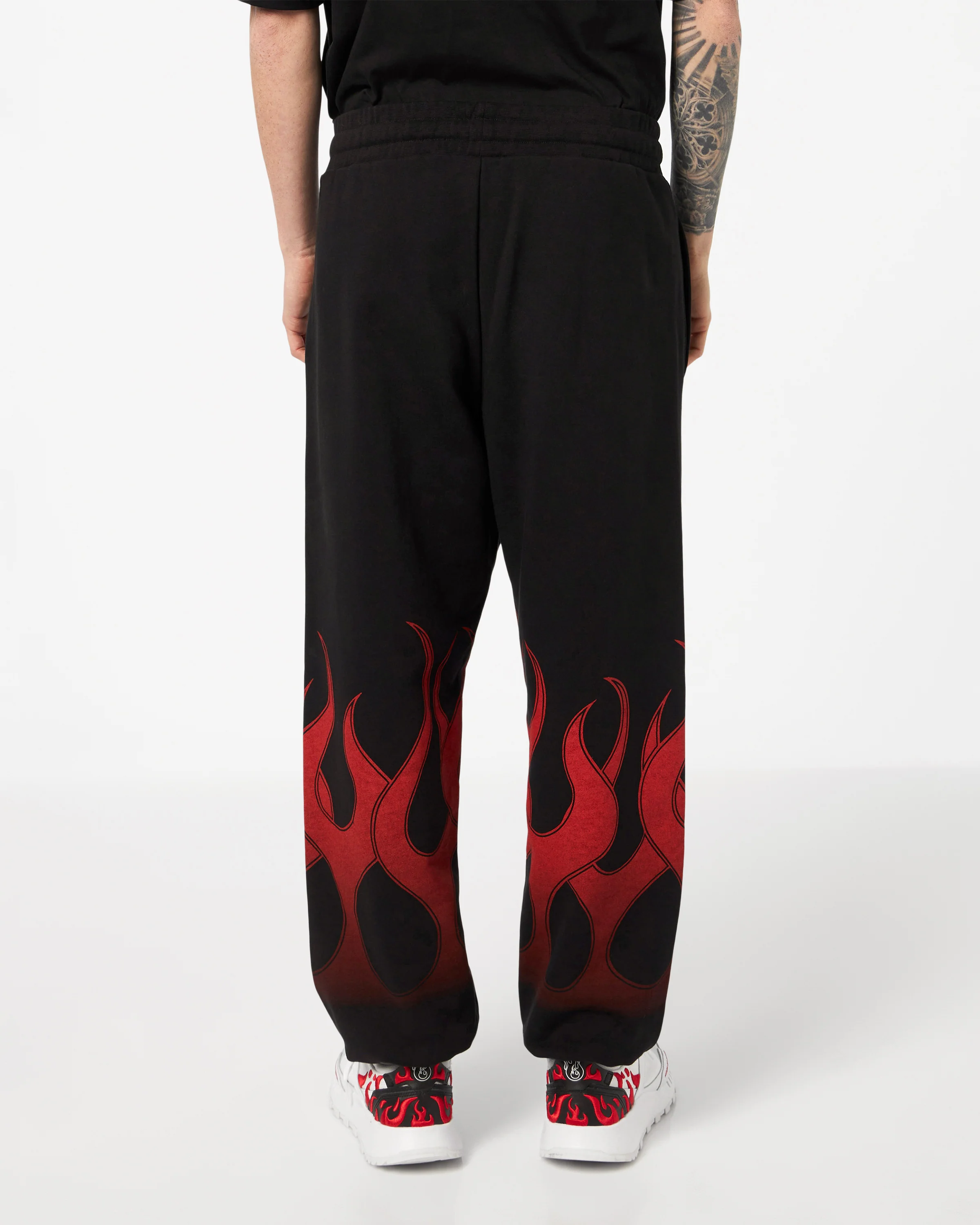 VISION OF SUPER BLACK PANTS WITH RED FLAMES - Image 5