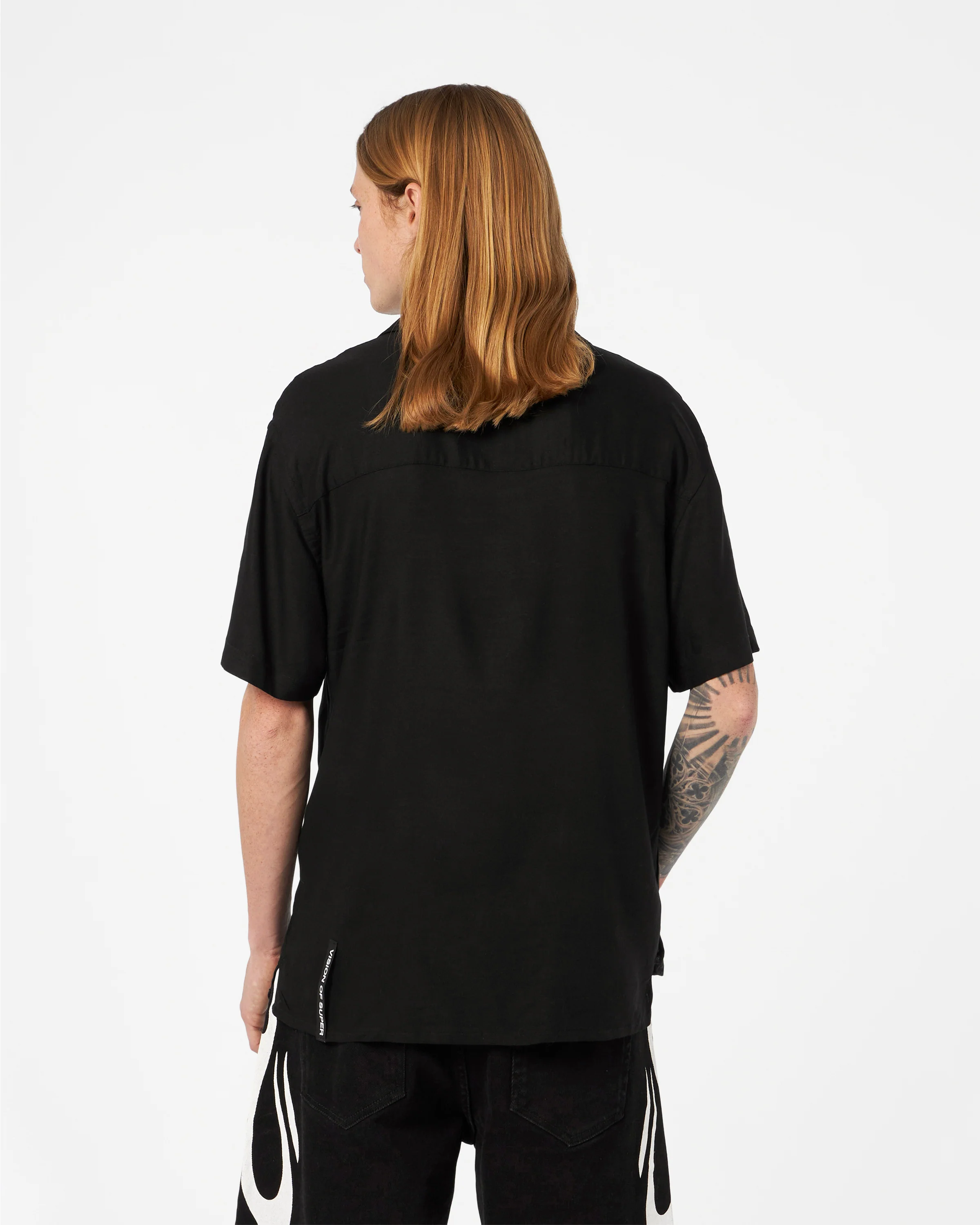 VISION OF SUPER BLACK SHIRT WITH GREY FLAMES - Image 4