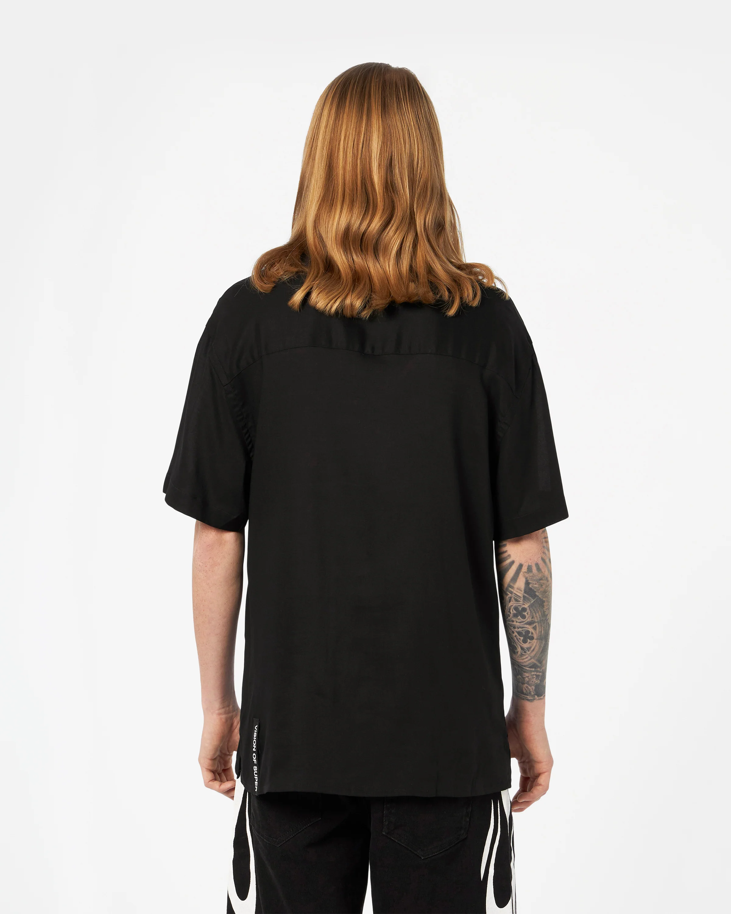 VISION OF SUPER BLACK SHIRT WITH PURPLE FLAMES - Image 4