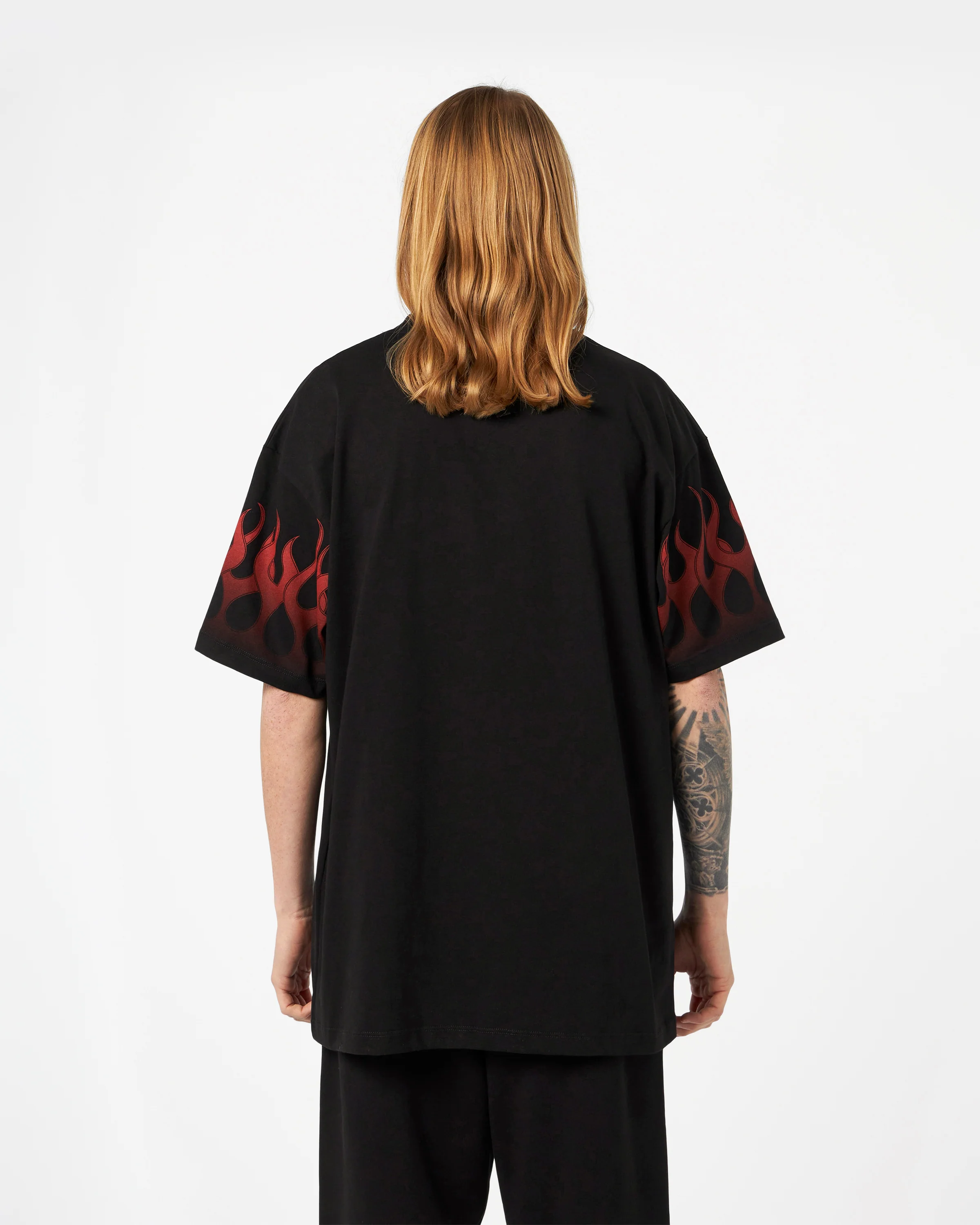 VISION OF SUPER BLACK TSHIRT WITH RED FLAMES - Image 4