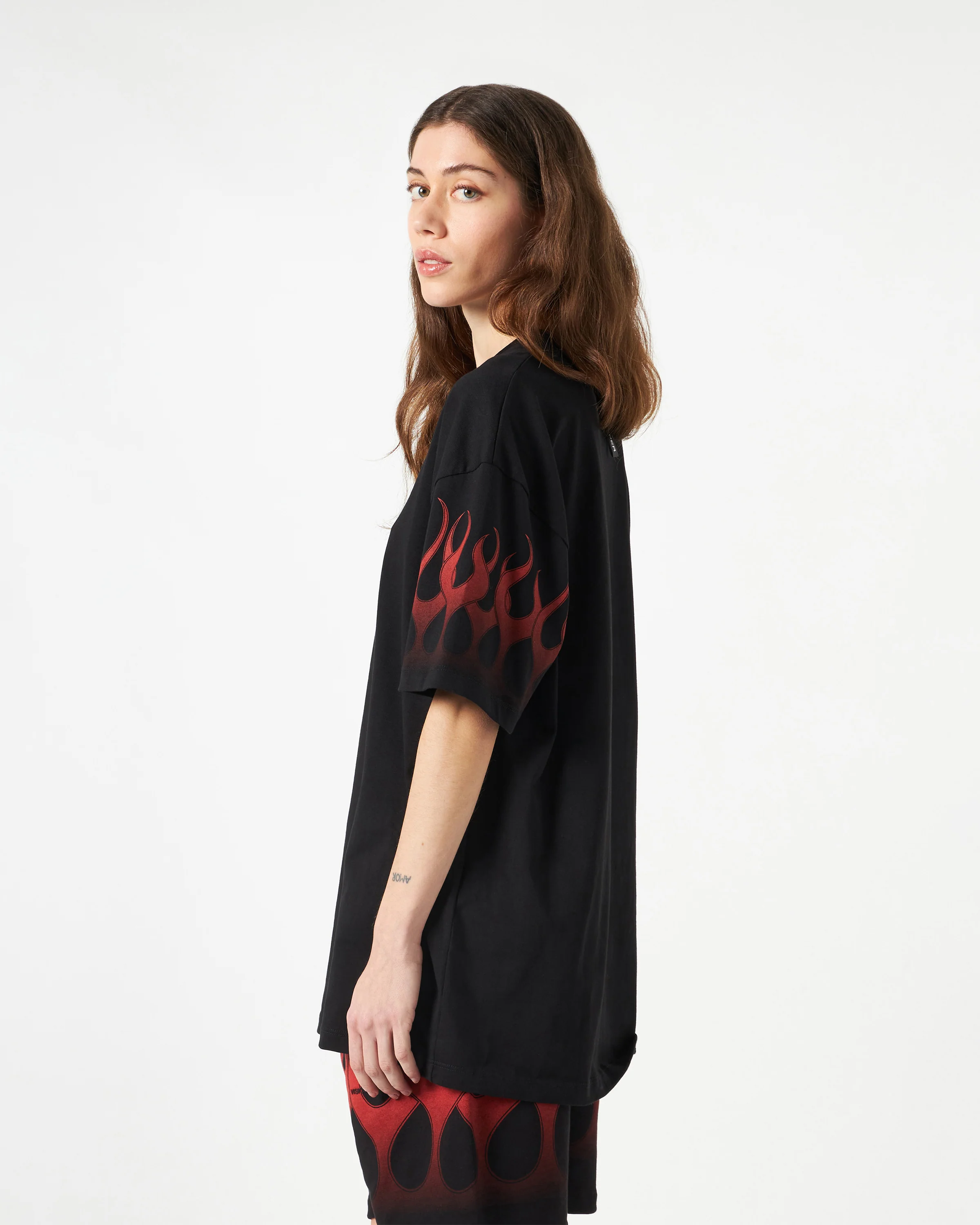 VISION OF SUPER BLACK TSHIRT WITH RED FLAMES - Image 8