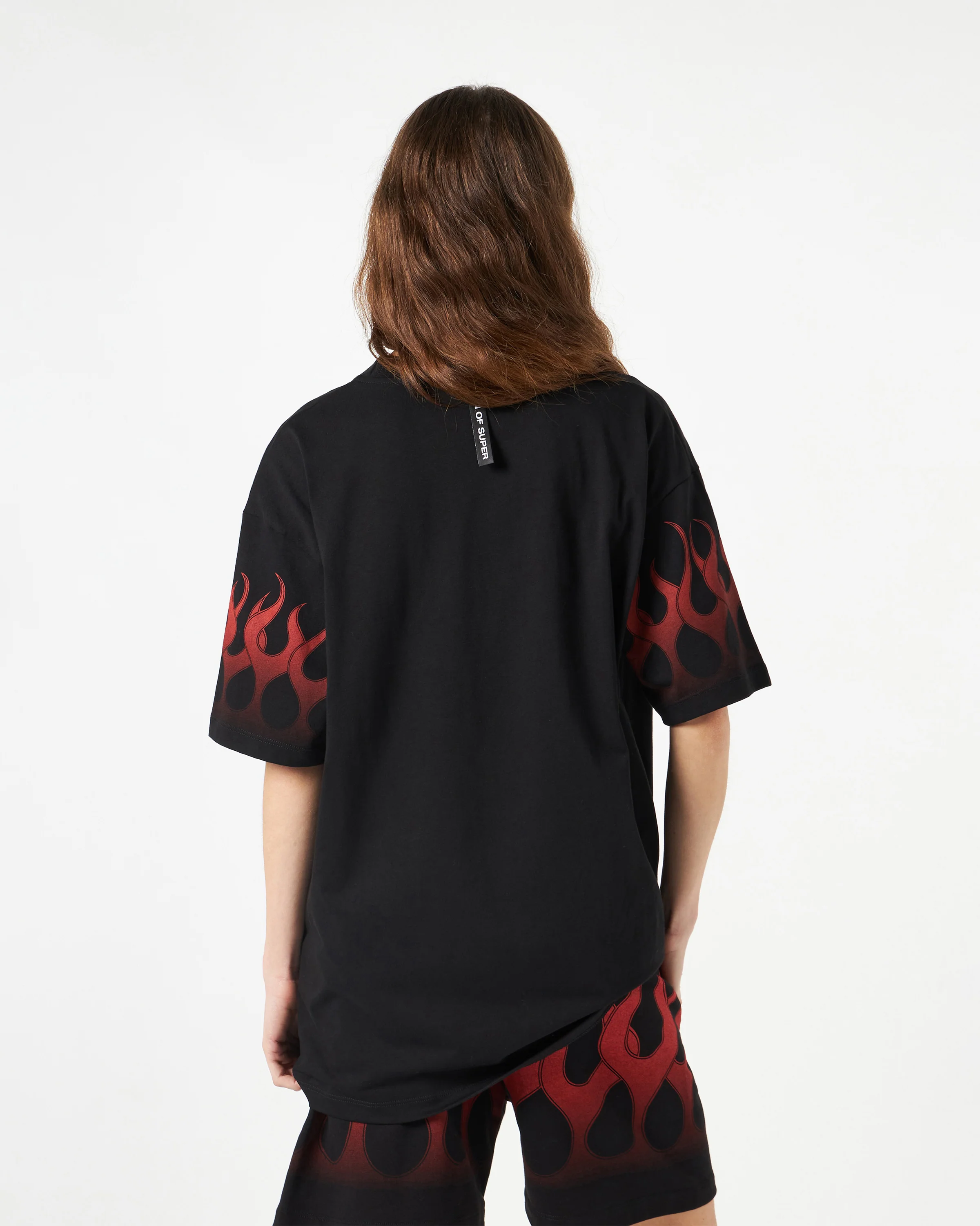 VISION OF SUPER BLACK TSHIRT WITH RED FLAMES - Image 9