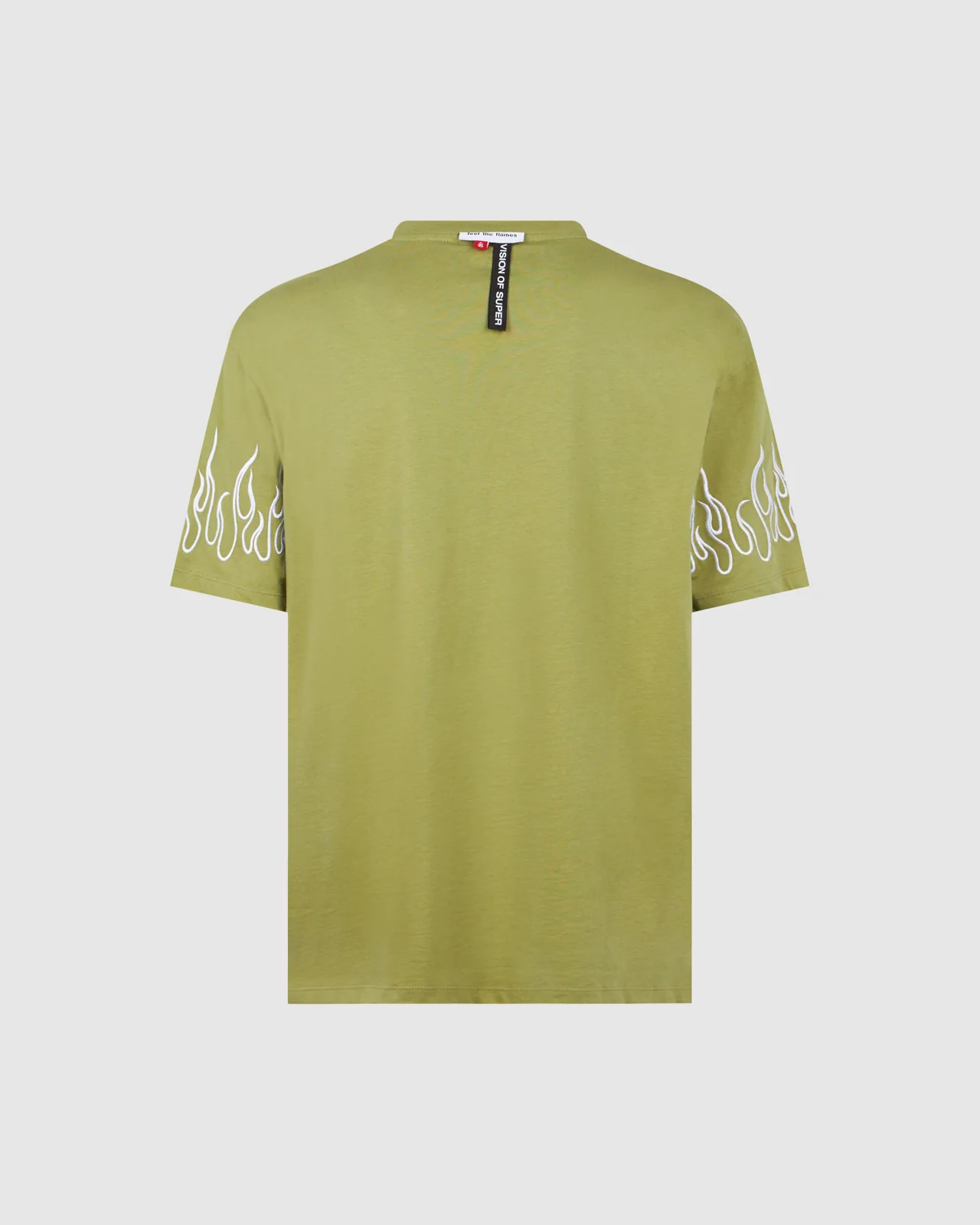 VISION OF SUPER GREEN T-SHIRT WITH EMBROIDERY FLAME - Image 2