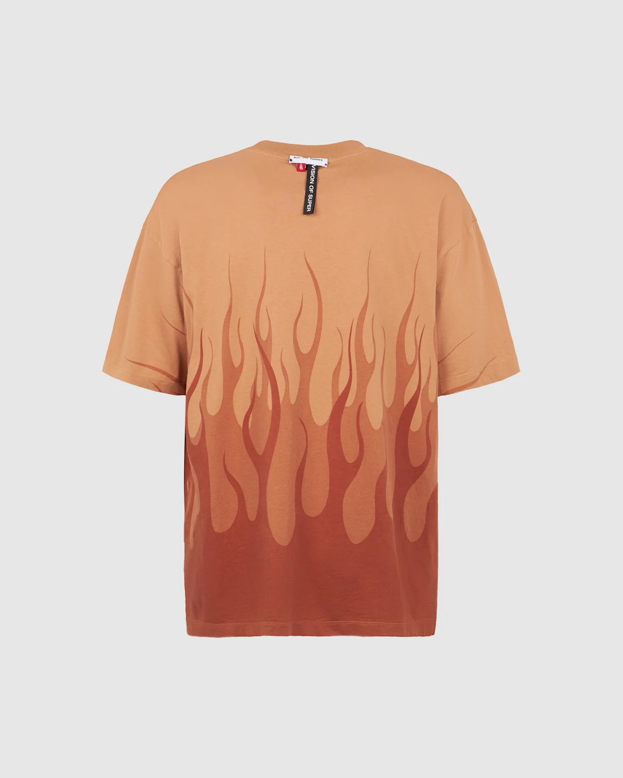 VISION OF SUPER TERRACOTTA T-SHIRT WITH DOUBLE FLAMES - Image 2