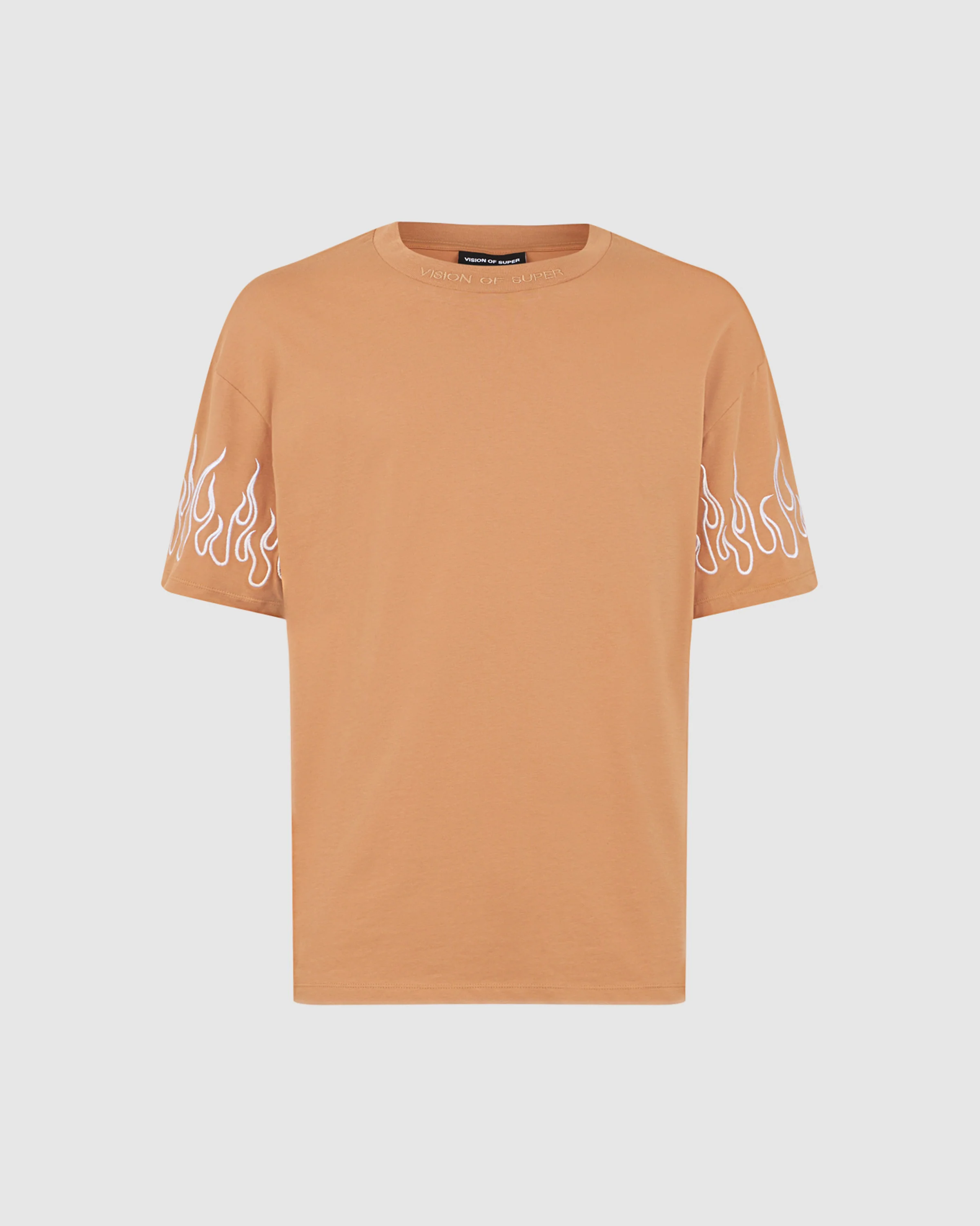 VISION OF SUPER TERRACOTTA T-SHIRT WITH EMBROIDERY FLAME